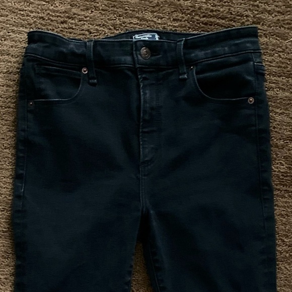 Abercrombie & Fitch Black Simone High Rise Ankle Jeans Fringed Hems Women’s 28 6 - Picture 6 of 6